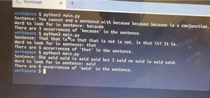 CM L Hil Write a script that counts and displays the number