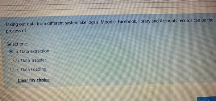 Taking out data from different system like logsis, Moodle, Facebook, library