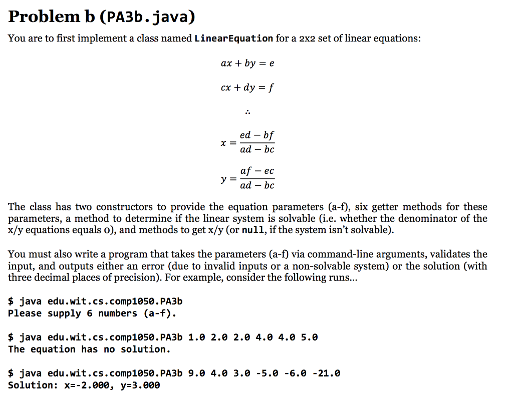  Link to the Java code and JUnit Test: https://drive.google.com/open?id=0BwuDVy83jWPuYk8wc1lxOWpQcjQ Problem b