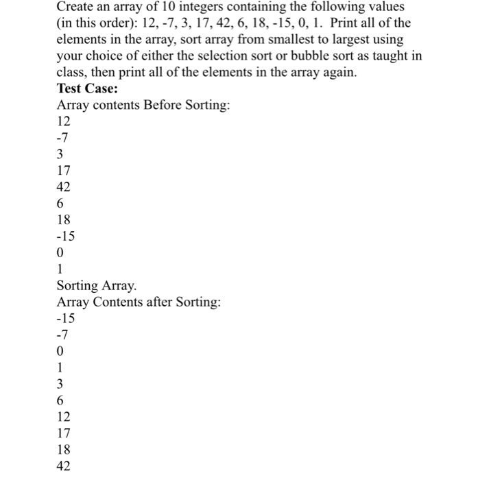  8. For java please : Create an array of 10 integers