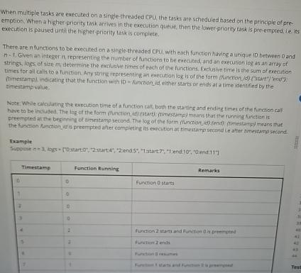  When muitiple tasks are exccuted on a sinple-threaded cPU tho tasks