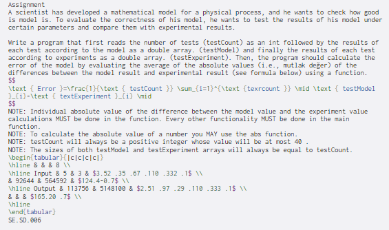Assignment A scientist has developed a mathematical model for a physical