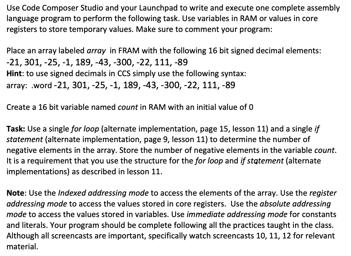  Use Code Composer Studio and your Launchpad to write and execute
