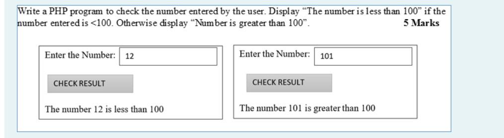  Write a PHP program to check the number entered by the