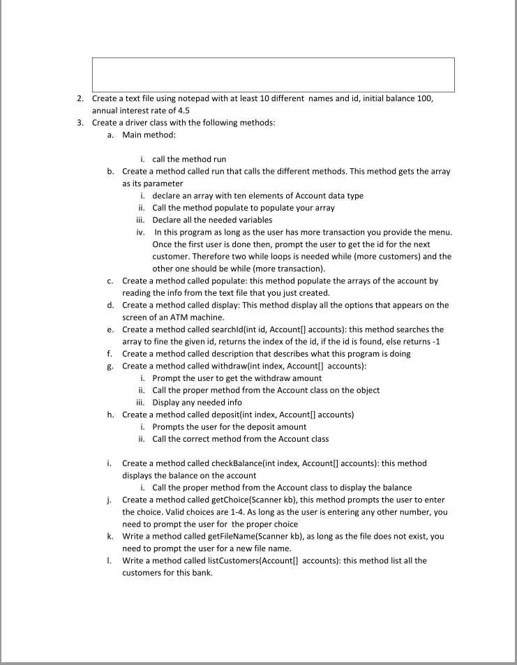 this program a main menu will be displayed, giving the users the