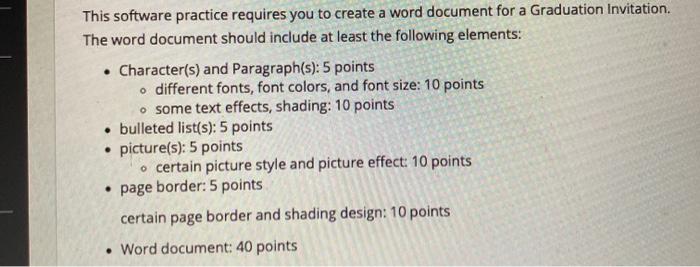  This software practice requires you to create a word document for