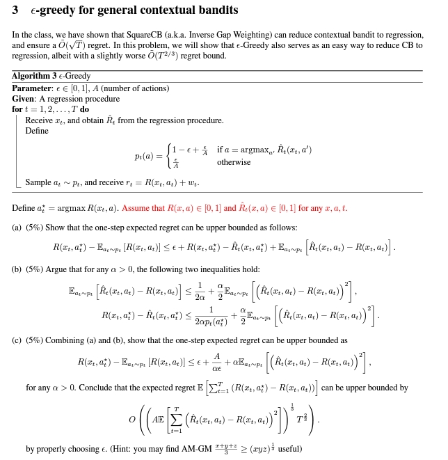  -greedy for general contextual bandits 