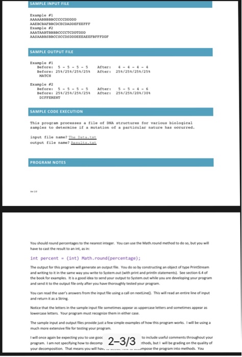an external output file. You are program that processes an input file