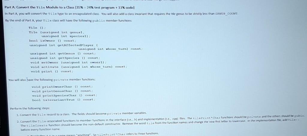  Part A: Convert the Tile Module to a Cass (35%= 24%
