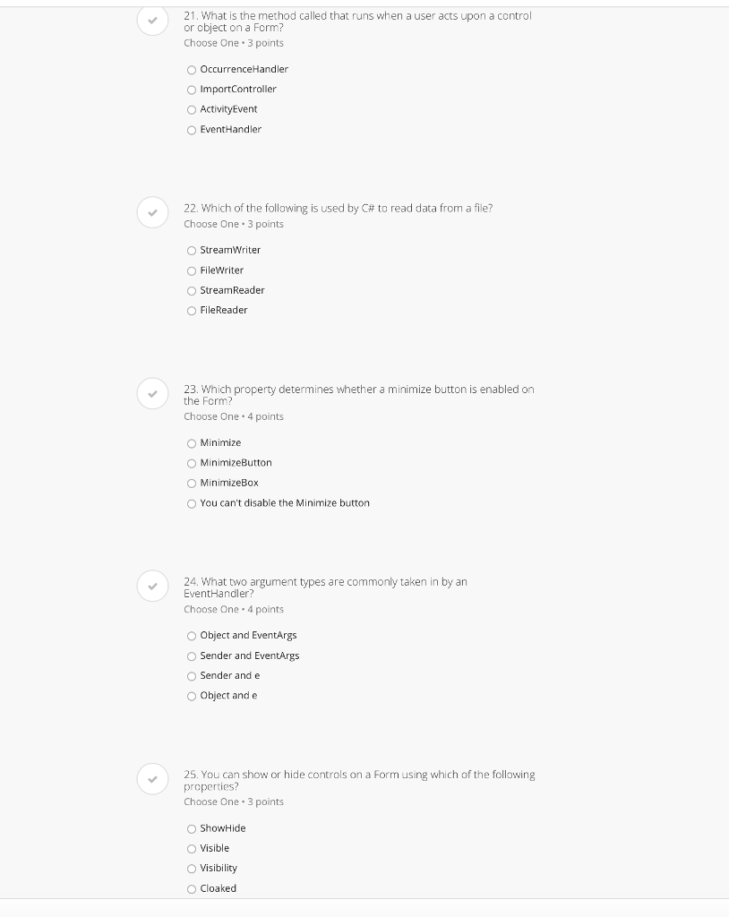  21. What is the method called that runs when a user