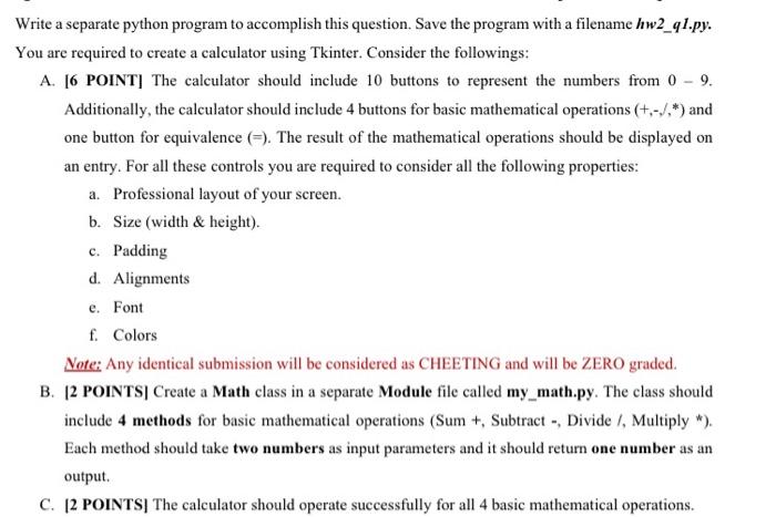  Write a separate python program to accomplish this question. Save the
