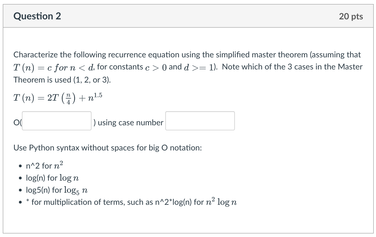 n, for the following loop. s=0fori=1ton2doforj=1toidos=s+i O(n2) O(nlogn) O(n4) O(n3) O(2n) O(1)