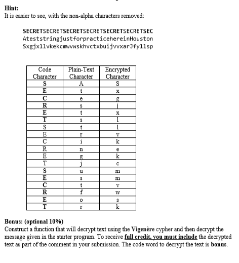 code to use. """ Assignment Starter Code """ import string #This is