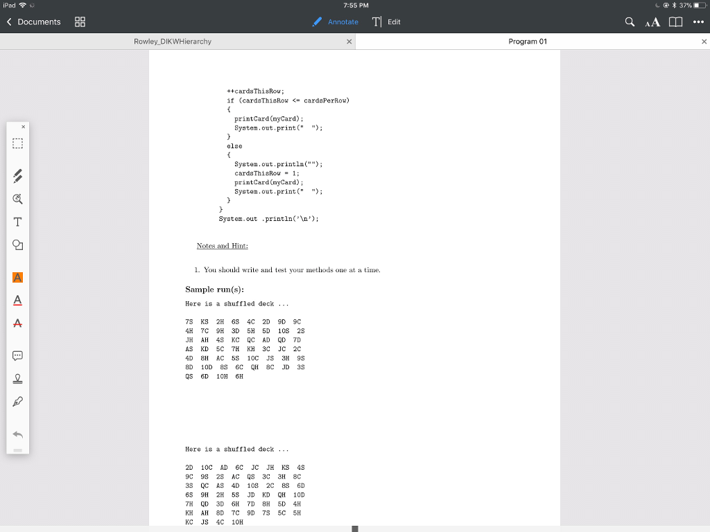 251 Program 01 Due Monday, September 18tlh Main topics: Programmer defined methods