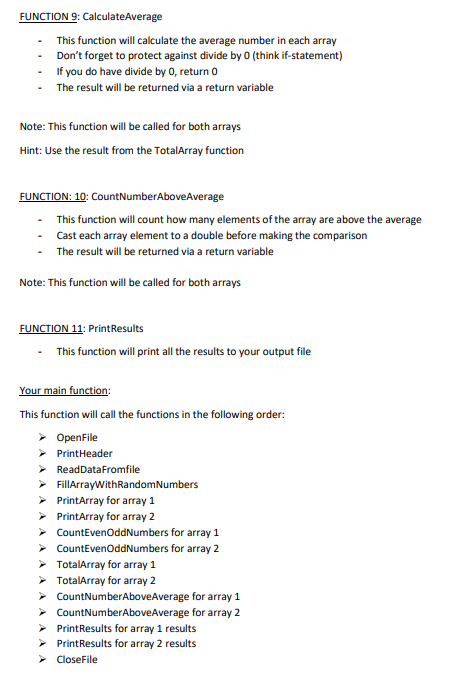 second array will filled with random numbers. All your output will be