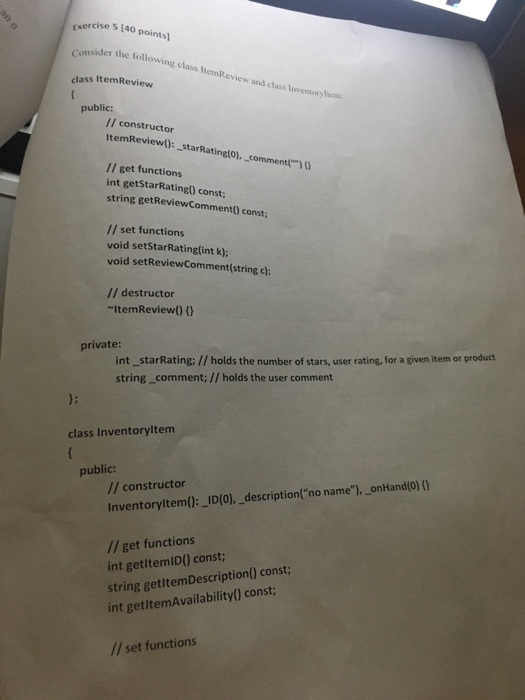  Help would be amazing Exercise 5 140 points Consider the following