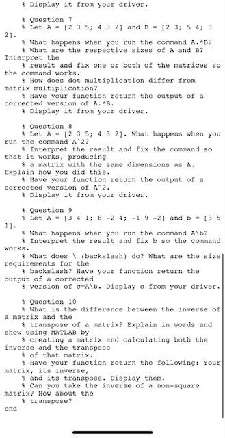 all of the following questions and compute all of the following commands.