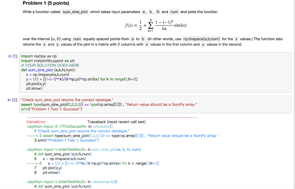 how to use python do this question? Problem 1 (5 points) Write