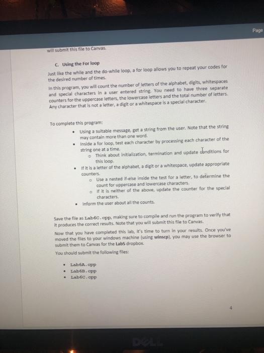 c++ copyable code! Page will submit this file to Canvas CUsing the