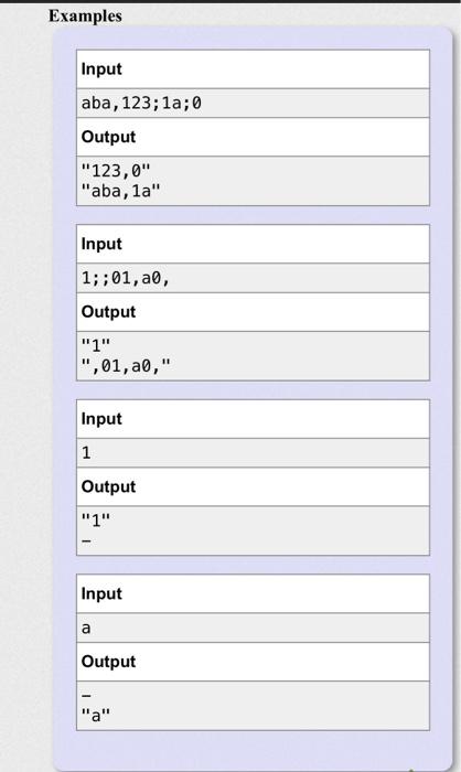four words in string "aba,123;1a;o": "aba", "123", "1a", "o". A word can