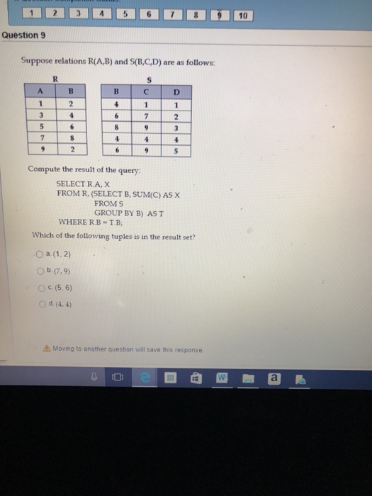 (SELECT a, b FROM R WHERE a CAND b d) Ob SELECT