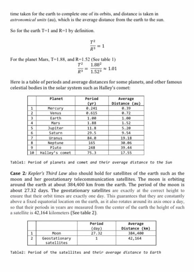 to solve an Astronomy problem b) Using variables and simple arithmetic expressions