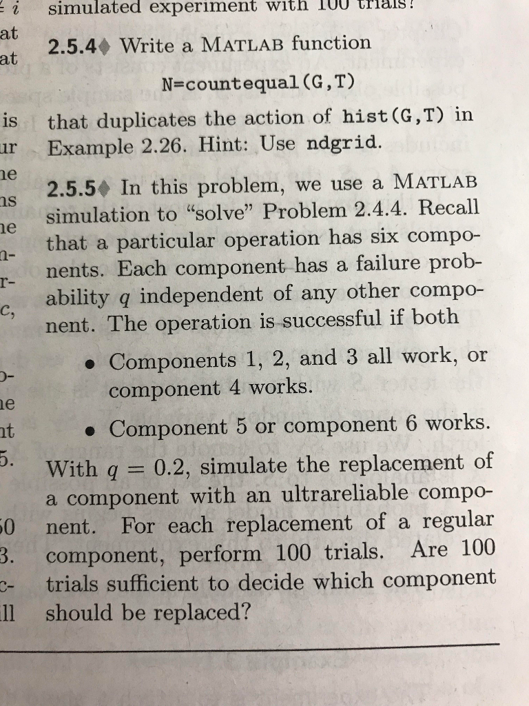 Probability and Stochastic Processes Matlab Assignment fromt the Book I need help