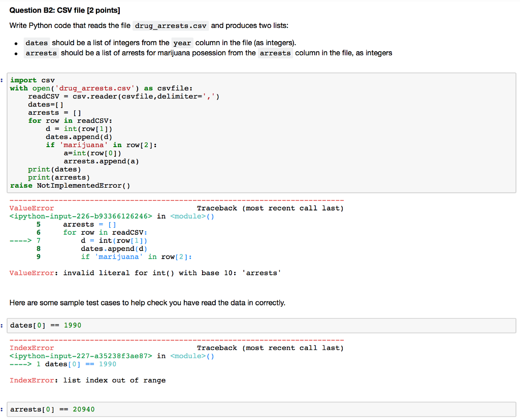 Can i get the full code? Thanks a lot Question B2: CSV