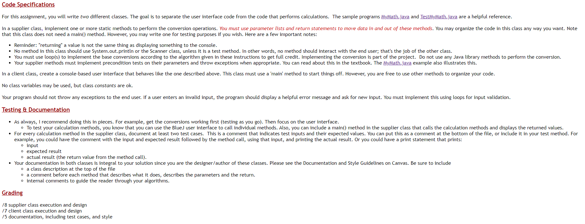 and supplier code precondition testing User Interface Specification This is a console-based