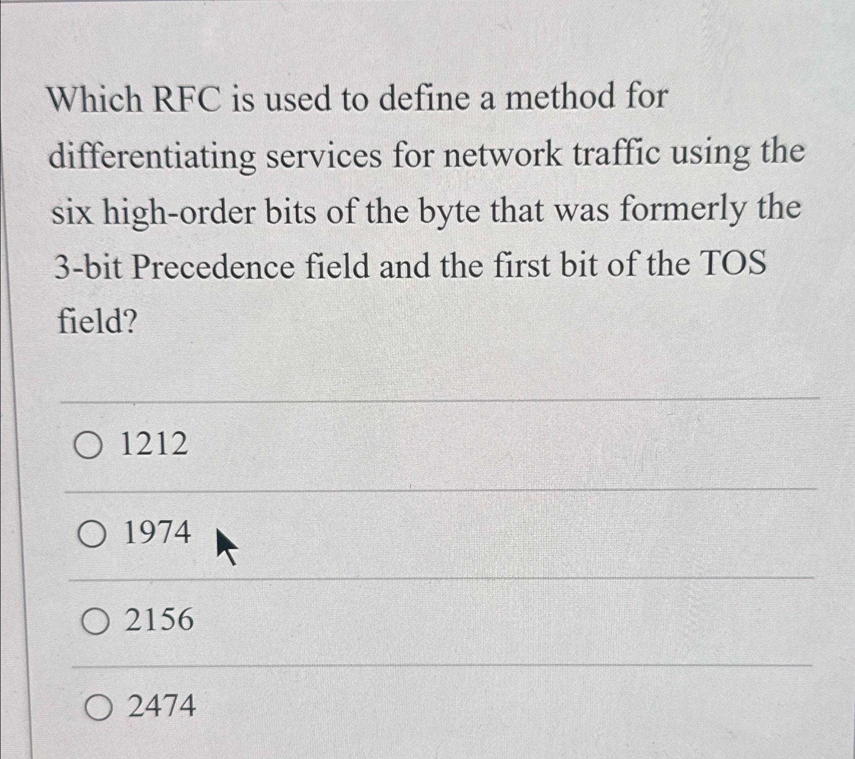  Which RFC is used to define a method for differentiating services
