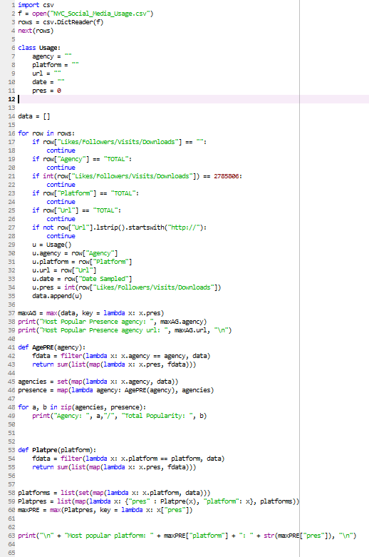 We need a python program that can compute and display some useful