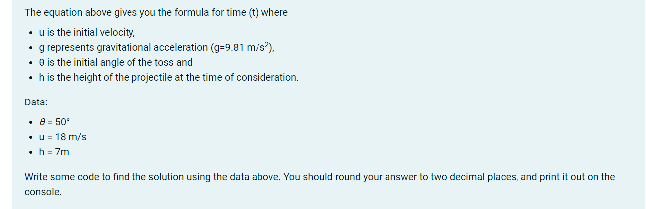 tossed as a projectile at an angle of to the ground with