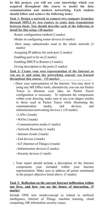  In this project, you will use your knowledge which you acquired