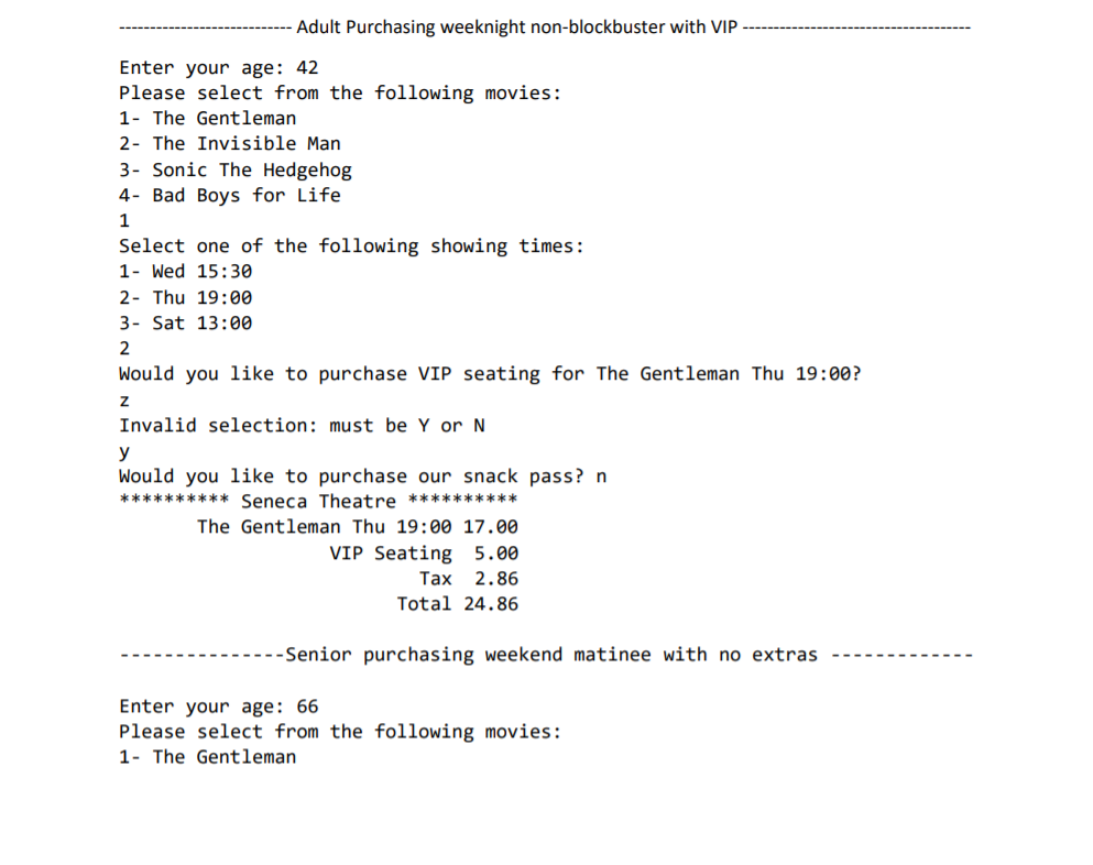 write an application which can compute the price of a ticket and