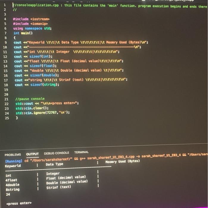  how can I make the code look like the question c++