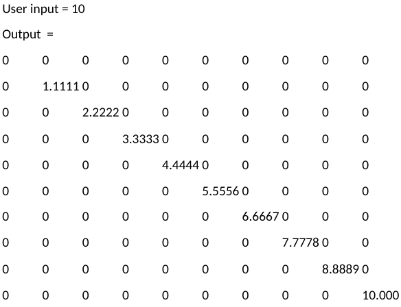 Write a program in Python that creates a 10 x 10 matrix
