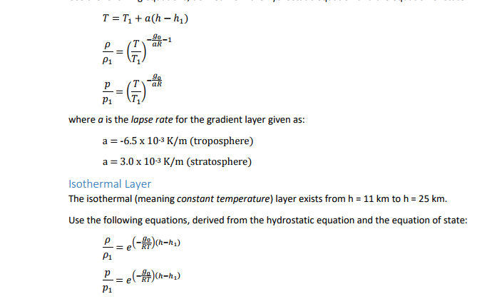 Write a MATLAB program to generate standard atmosphere values for the troposphere