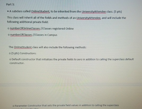 (40 points) (5 pts) An University Attendee should have the following fields: