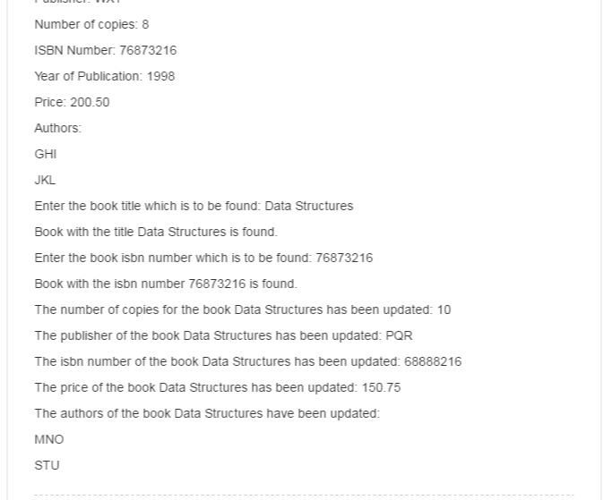 a. Some of the characteristics of a book are the title, author(s),