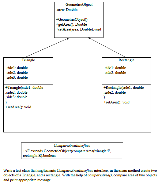  **Use the class diagram and complete the following task. Must code