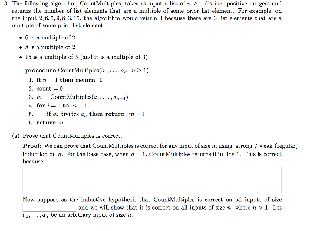 worst case/ best case, big theta, induction proof 3. The following algorithm,