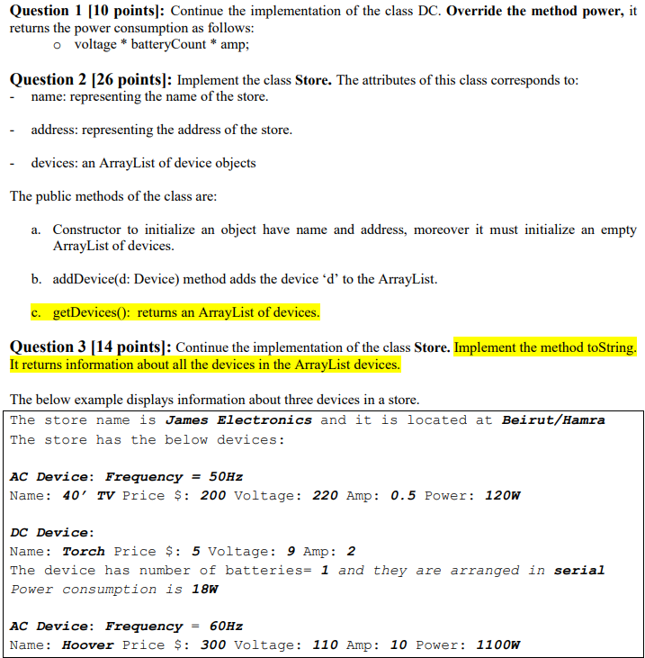 String example: Beirut/Hamra # devices: ArrayList + toString(): String Device #name: String