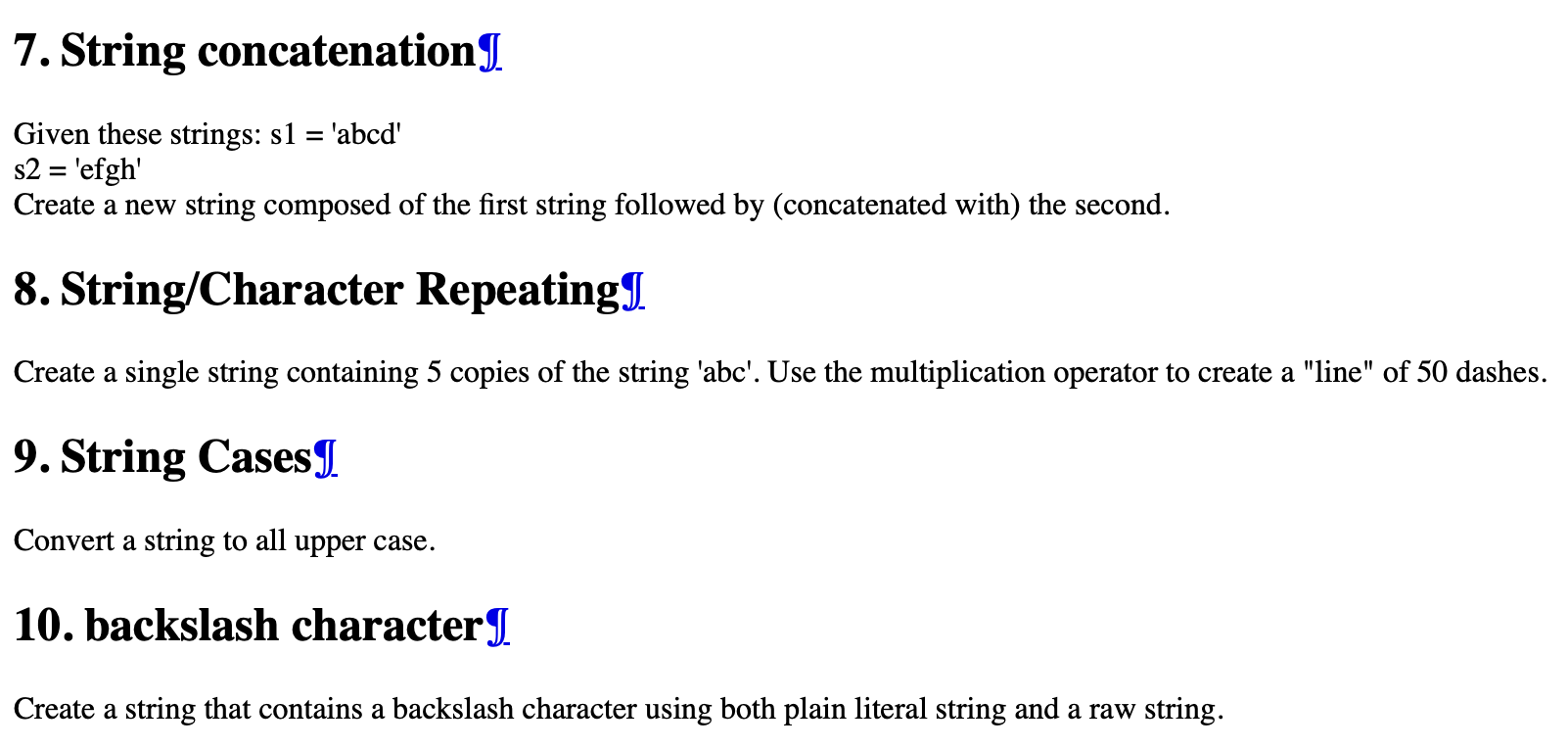  PLEASE WRITE THE CODE IN PYTHON FOR ALL QUESTIONS :) String