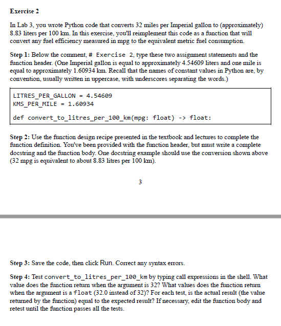  Step l: Below the comment, \# Exercise 2, type these two