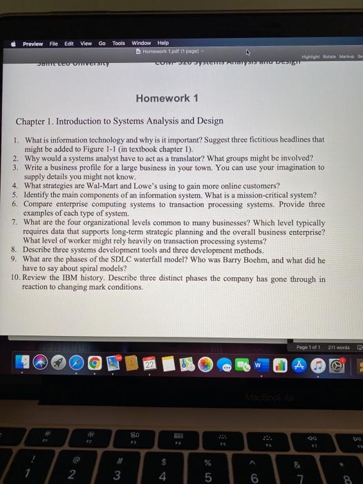  Preview File Edit View Go Tools Window Help Homework 1.pdf 1