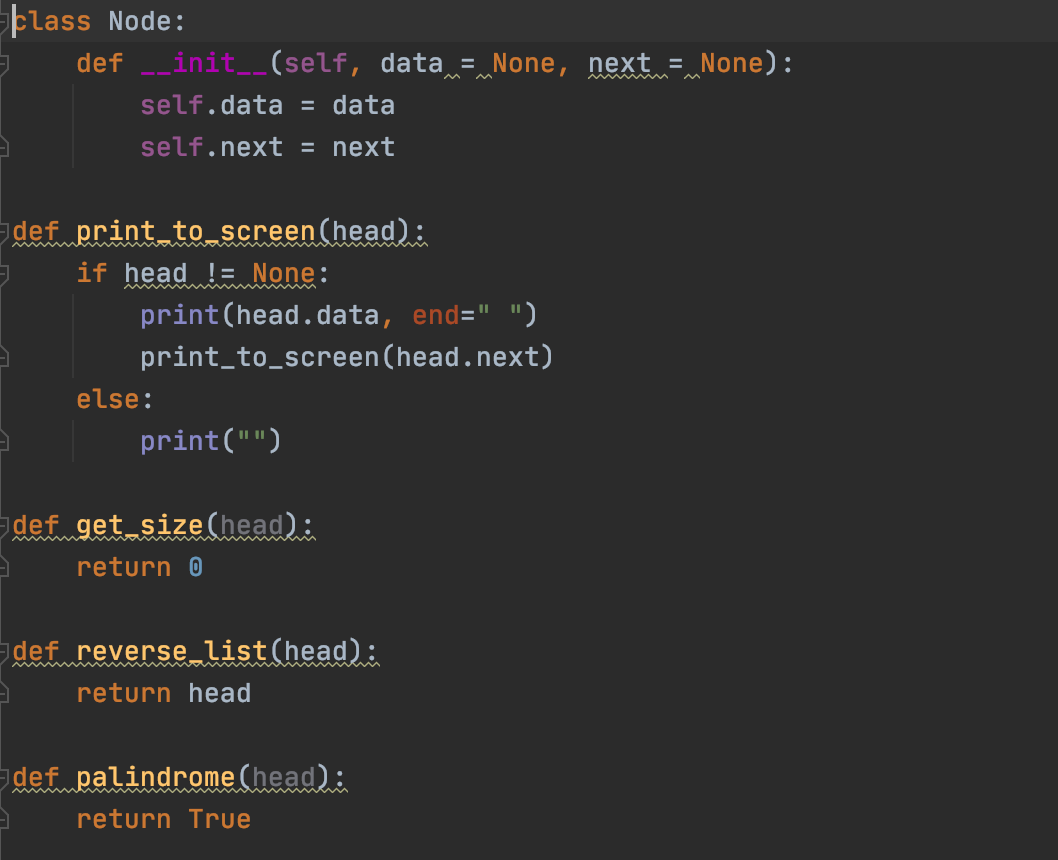 klass Node: def __init__(self, data=None, next=..None): self.data = data self.next =