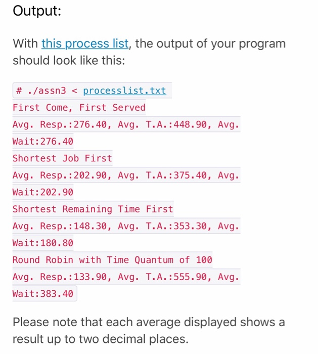 start times and durations from stdin. That list will be used four