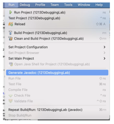 and create the Java documentation for a class 1) Create a new