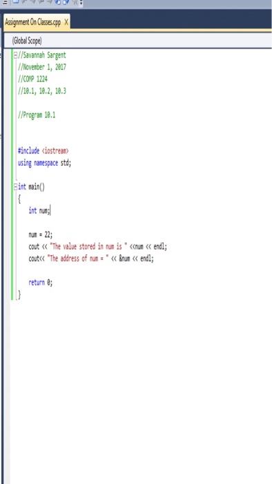  Explain how each program works 10.1 10.2 10.3 ssignment On Clsses
