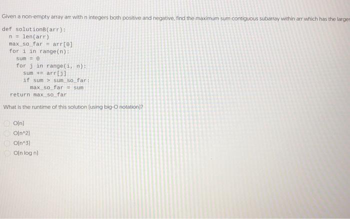  Given a non-empty array arr with n Integers both positive and